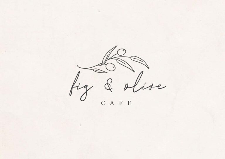 botanical logo design fig and olive cafe