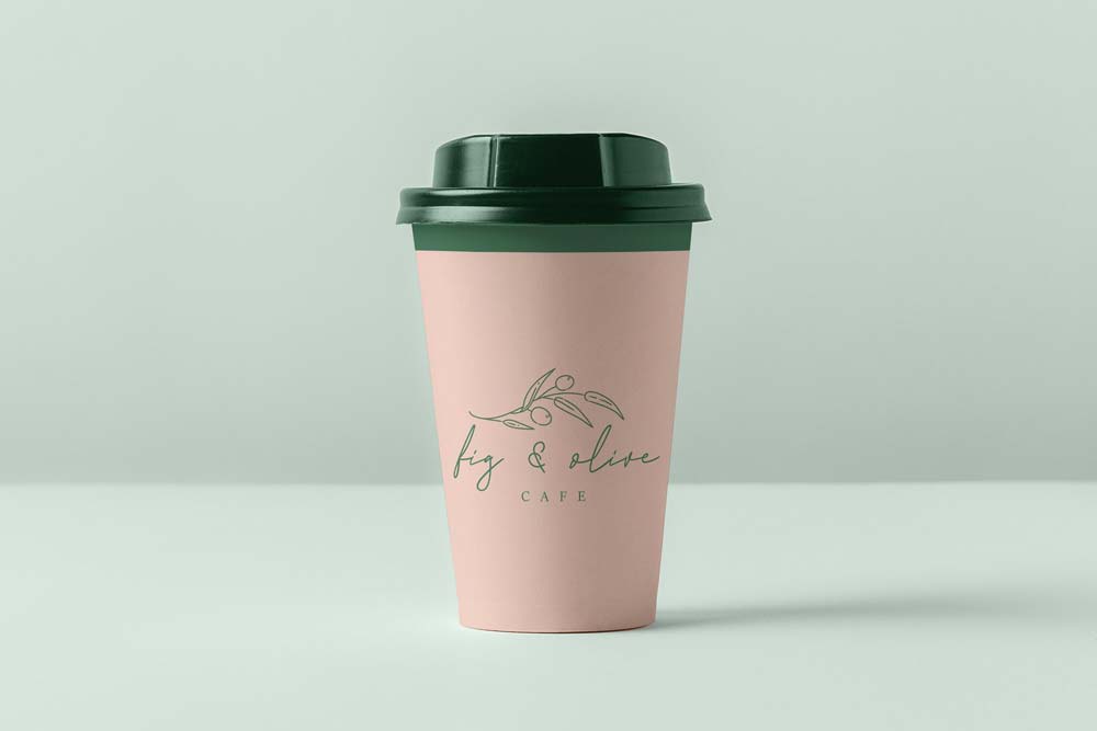 bristol cafe branded coffee cup pink