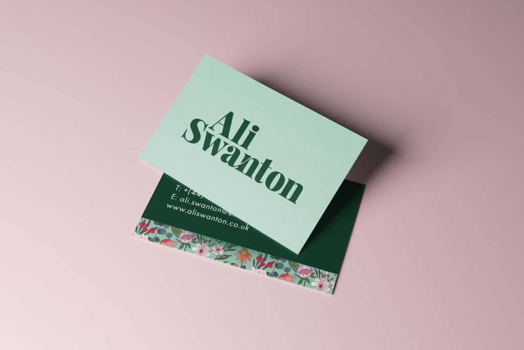 Ali Swanton Brand Identity: Buisness card mockup