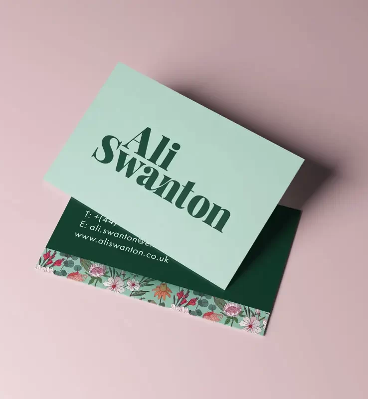 Ali Swanton Brand Identity: Business card mockup