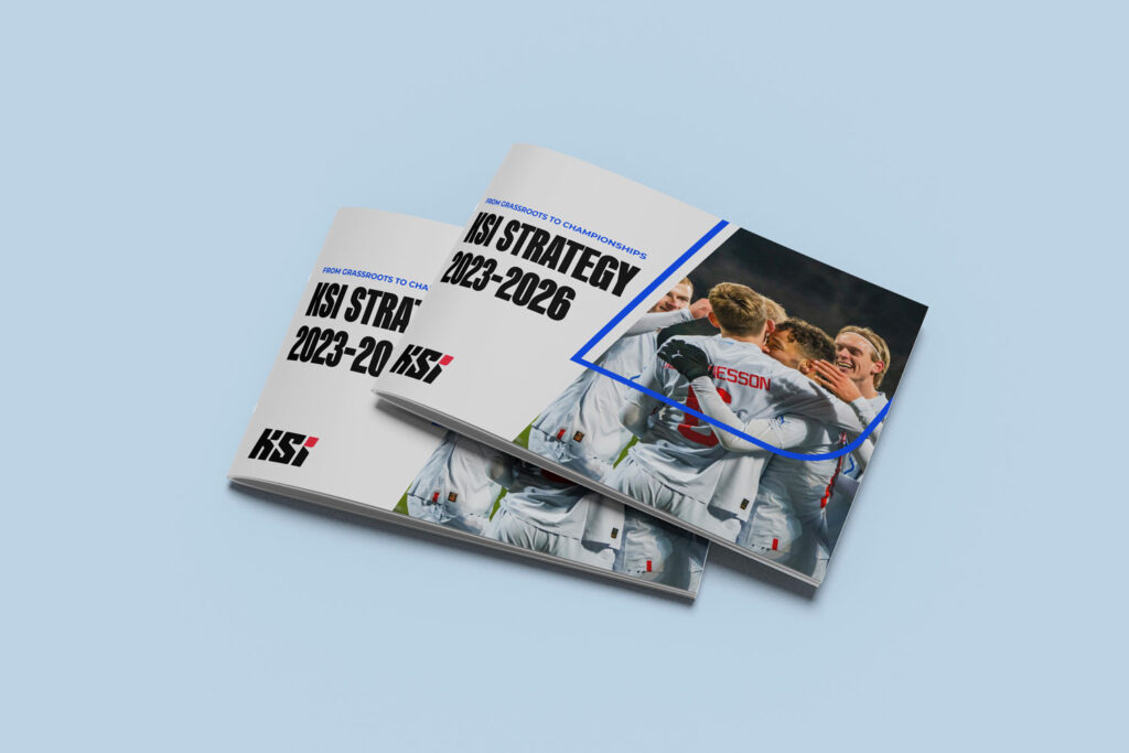 KSI Strategic Report Design: Mockup of the front of the brochure