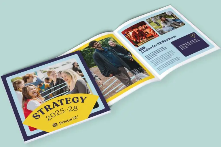 Student Union Strategy Report front cover and inner pages